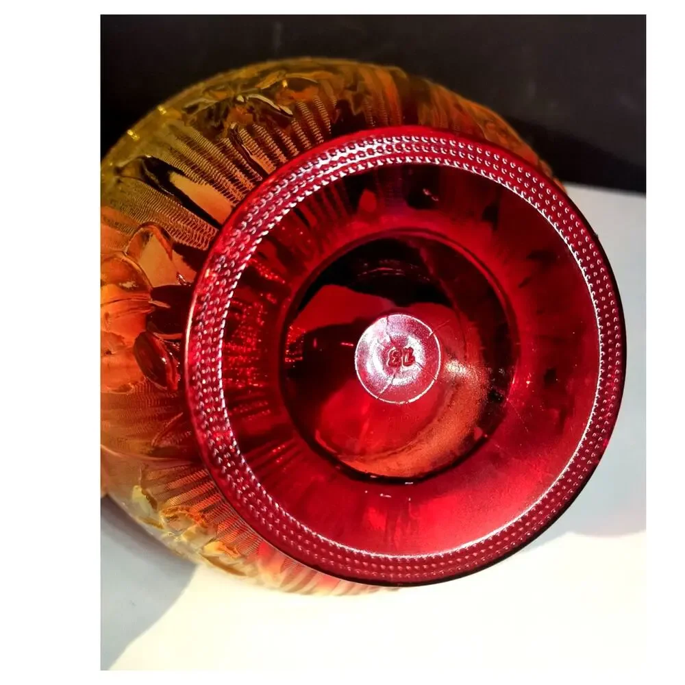1229. Amberina Jeanette Glass Bowl UV Reactive